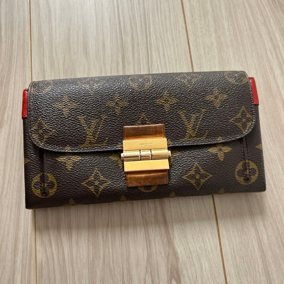 Louis Vuitton 長財布 ダークブラウン/レッド
