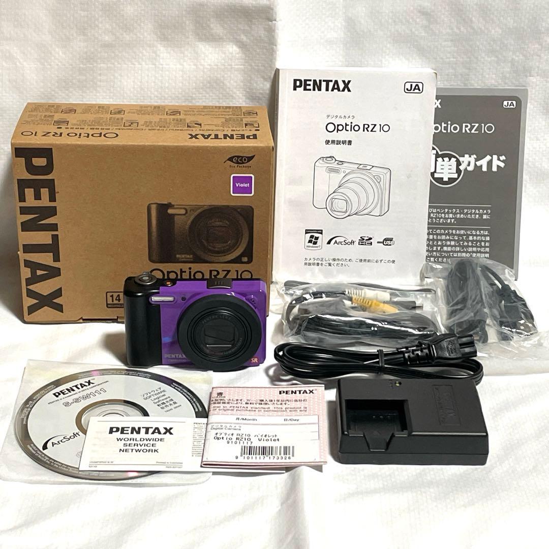 PENTAX Optio RZ10 デジタルカメラ デジカメ コンデジ 紫 元箱