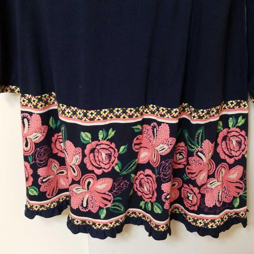 【レア】ドーリーガール バイ アナスイ　長袖ワンピース　濃紺/花柄　サイズ2