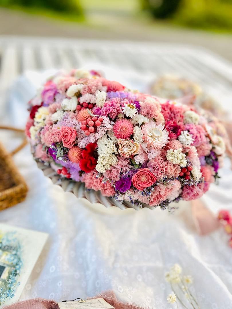 リース　ドライフラワー　ドライフラワーリース　スワッグ　ピンク　母の日　父の日