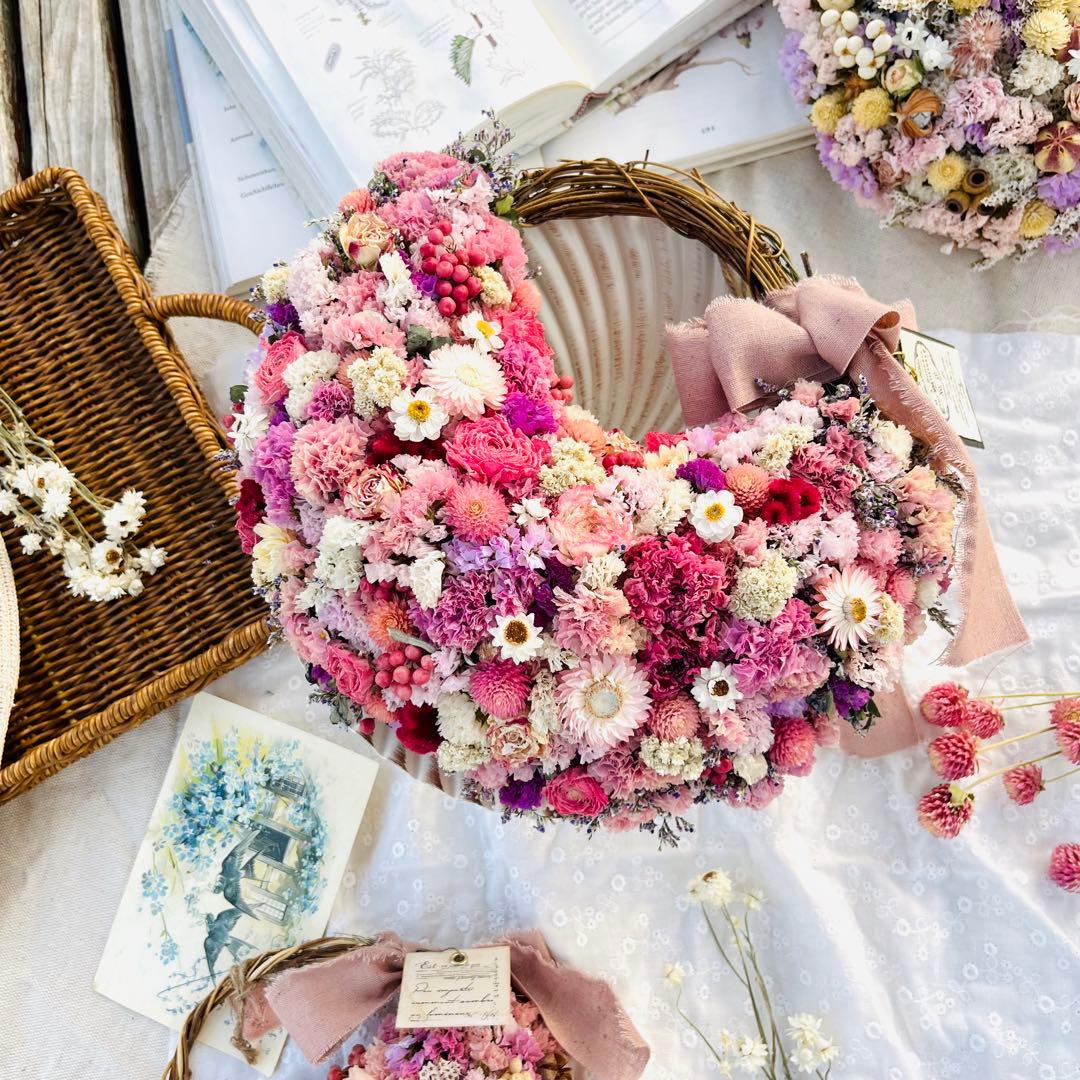 リース　ドライフラワー　ドライフラワーリース　スワッグ　ピンク　母の日　父の日