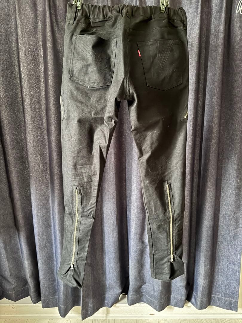 RALEIGH RED MOTEL ZIP SLIM TROUSERS黒 L