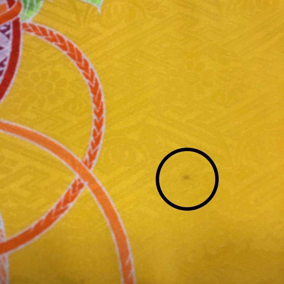 【新品長期保管品】七五三用 黄色　着物　3歳　100cm サイズ　シミあり特価