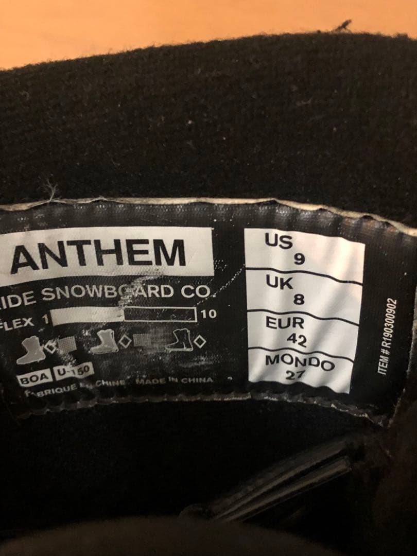 21/22 RIDE ANTHEM BOA 27cm スノーボードブーツ