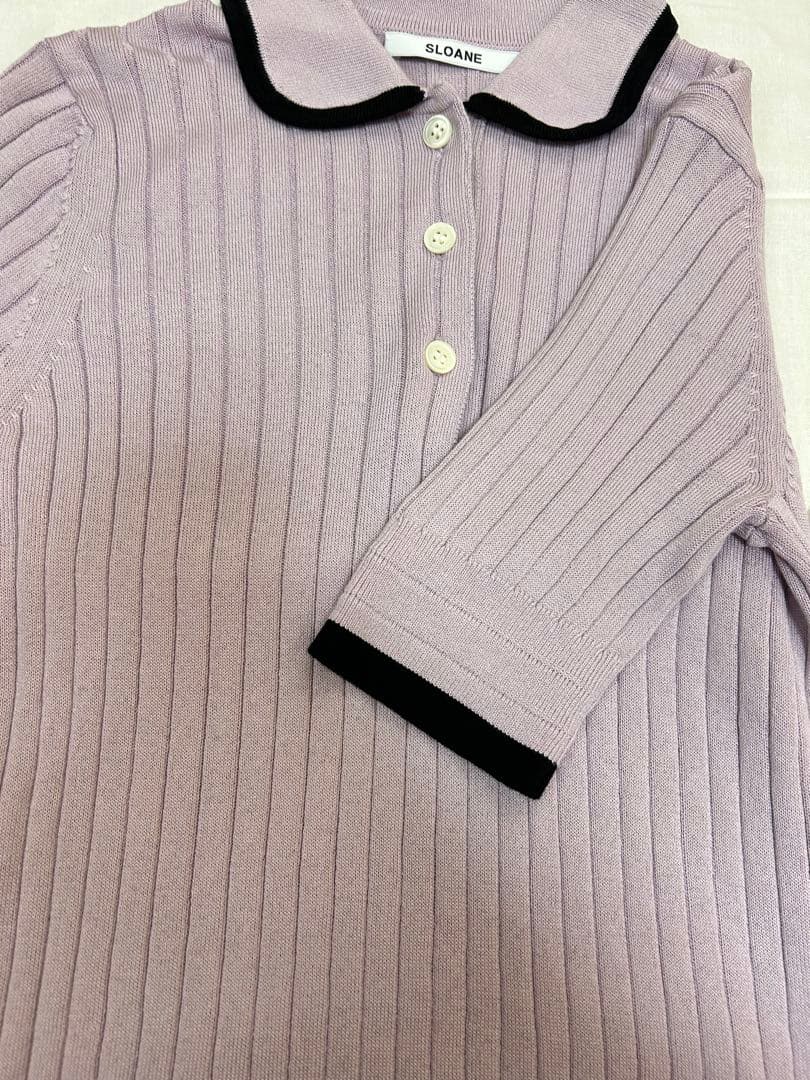 松井愛莉さん着用 SLOANE ワイドリブ バイカラーポロ