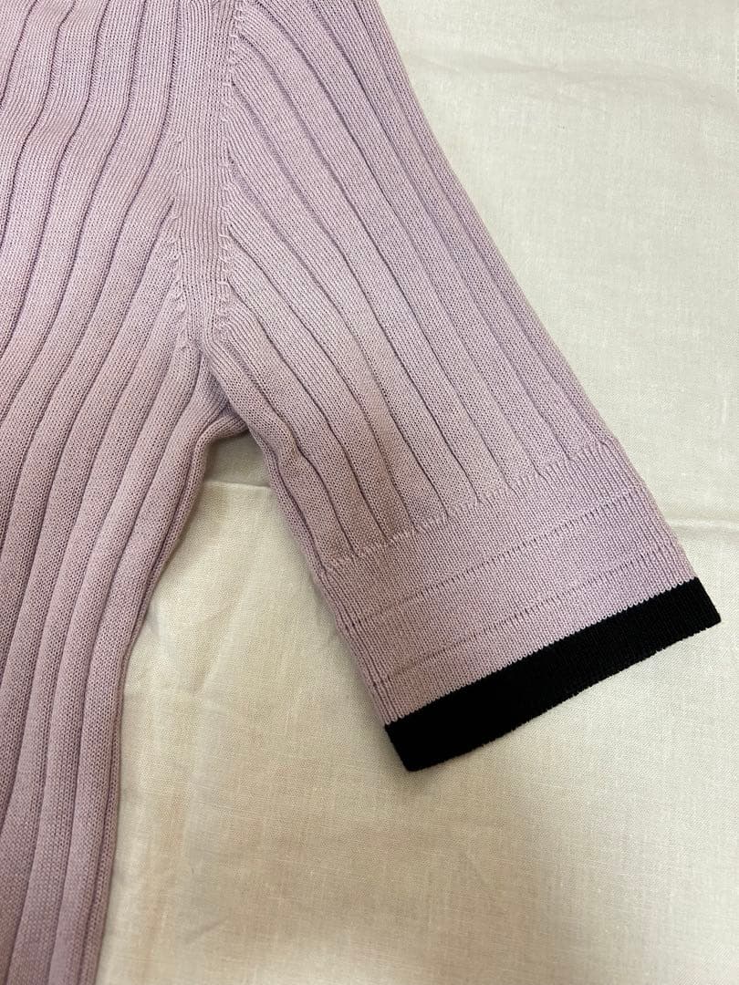 松井愛莉さん着用 SLOANE ワイドリブ バイカラーポロ