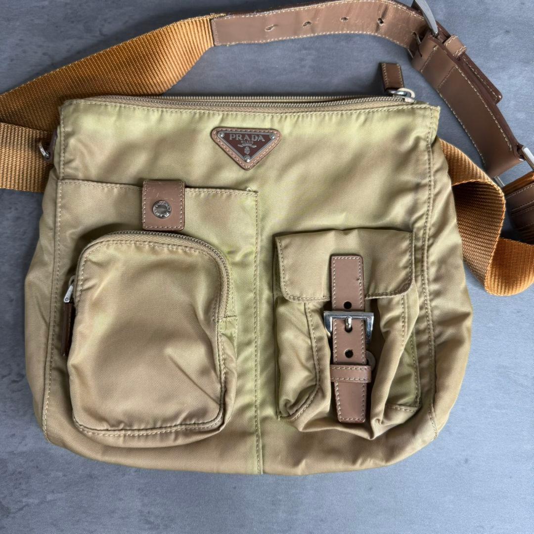 PRADA プラダ Vintage ボディバッグ テスート 三角ロゴ Y2K