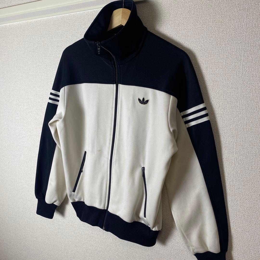70s adidas 西ドイツタグ ジャージ 白黒 デサント トラックジャケット