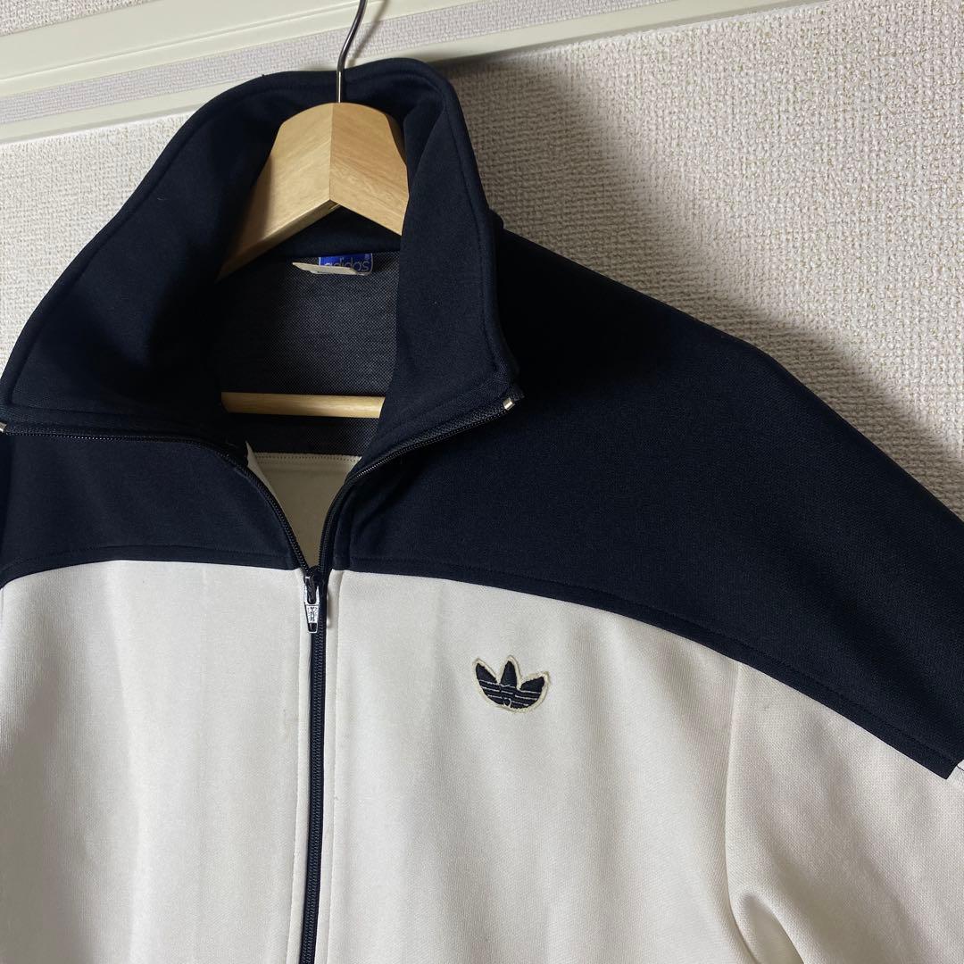 70s adidas 西ドイツタグ ジャージ 白黒 デサント トラックジャケット