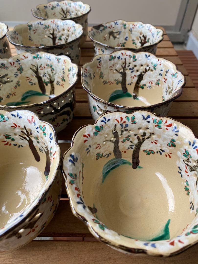 乾山写吉野桜向付15客 京焼 チロンマ