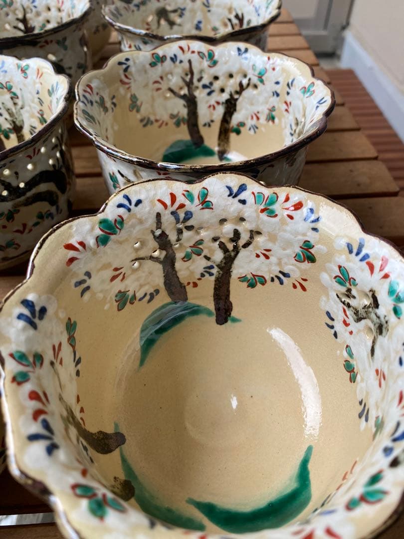 乾山写吉野桜向付15客 京焼 チロンマ