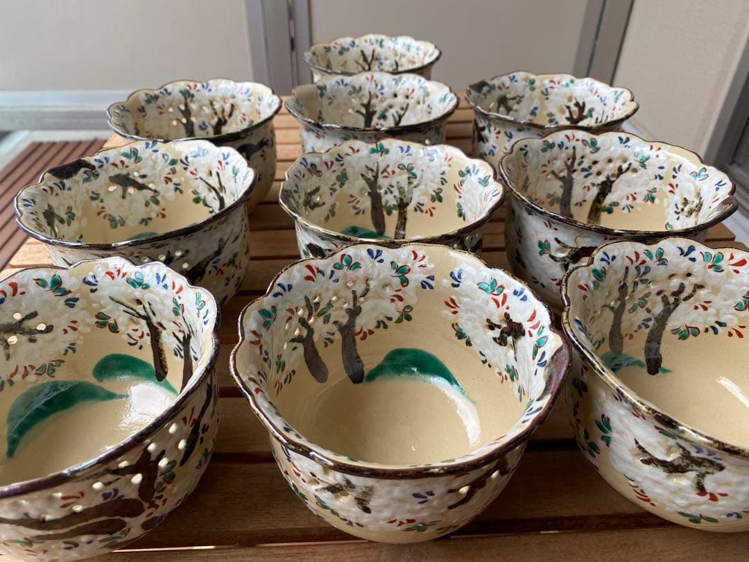 乾山写吉野桜向付15客 京焼 チロンマ