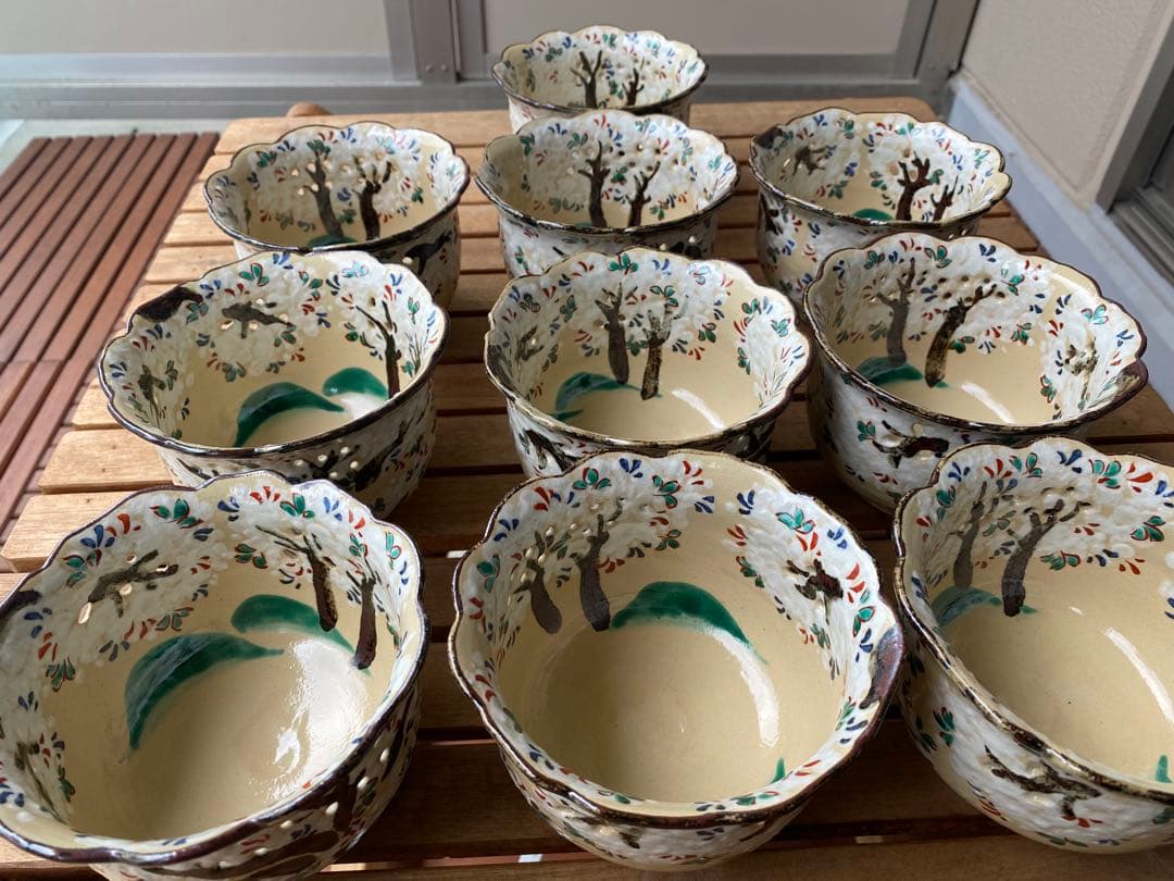 乾山写吉野桜向付15客 京焼 チロンマ