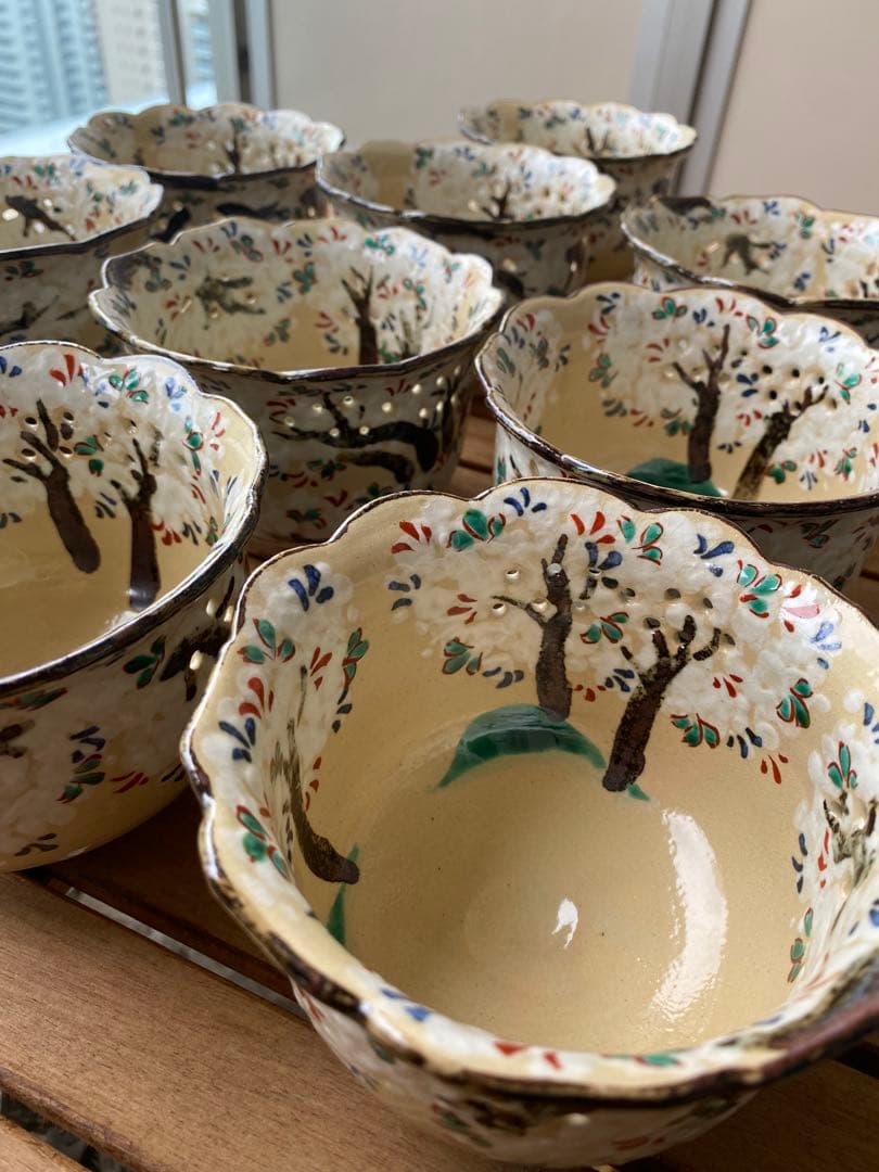 乾山写吉野桜向付15客 京焼 チロンマ