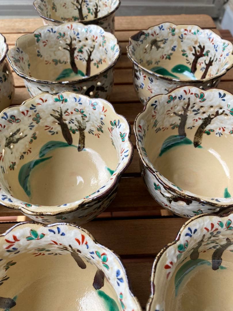 乾山写吉野桜向付15客 京焼 チロンマ