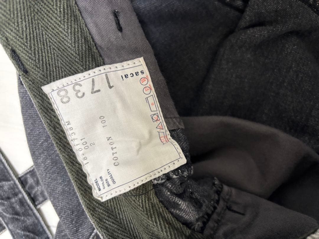 sacai デニム ブラック サイズ2 最 安値 で