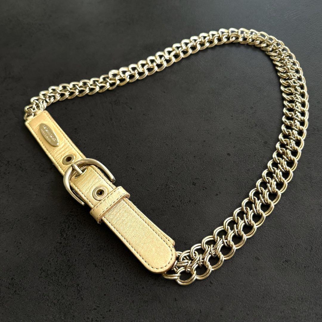 小物 Burberry Blue Label Logo Gold chain belt