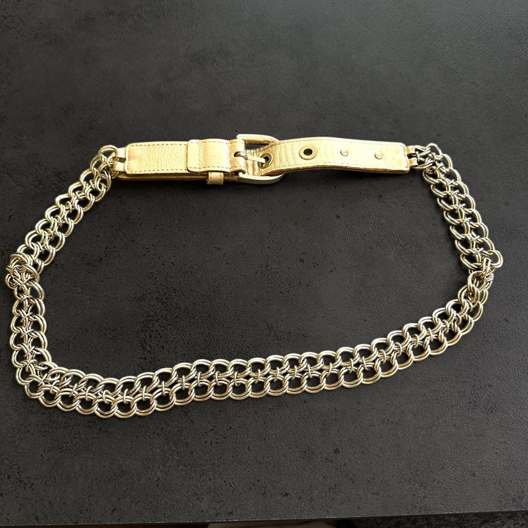 小物 Burberry Blue Label Logo Gold chain belt
