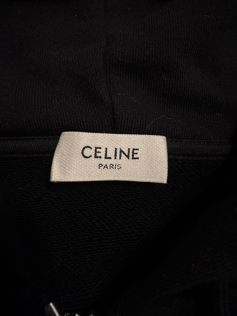CELINE 21SS フードロゴジップパーカー ブラック 2Y497052H