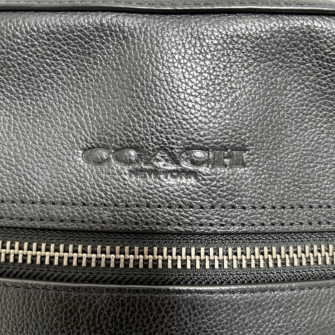 COACH ブラック レザー ショルダーバッグ