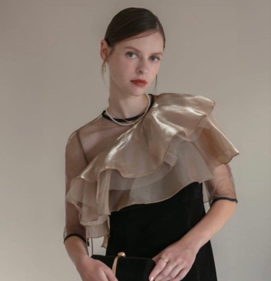 LEJA アシンメトリーティアードフリル3WAY ベロア｜ラインドレス