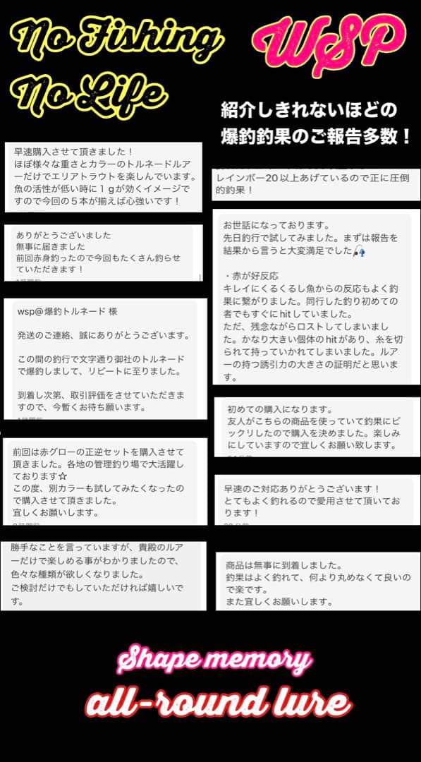 【オーダー受付ページ】WSP 形状記憶　数釣り最強！超万能ルアー