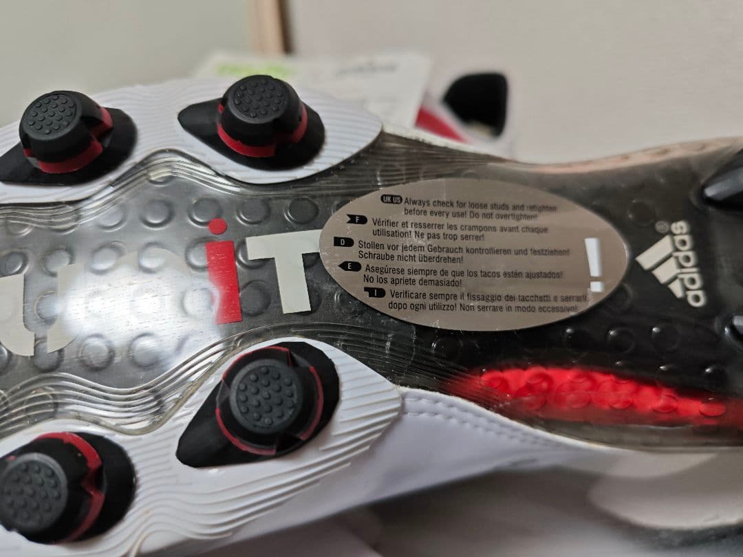 adidas F50 TUNITサッカーシューズ ホワイト/レッド 27.5cm