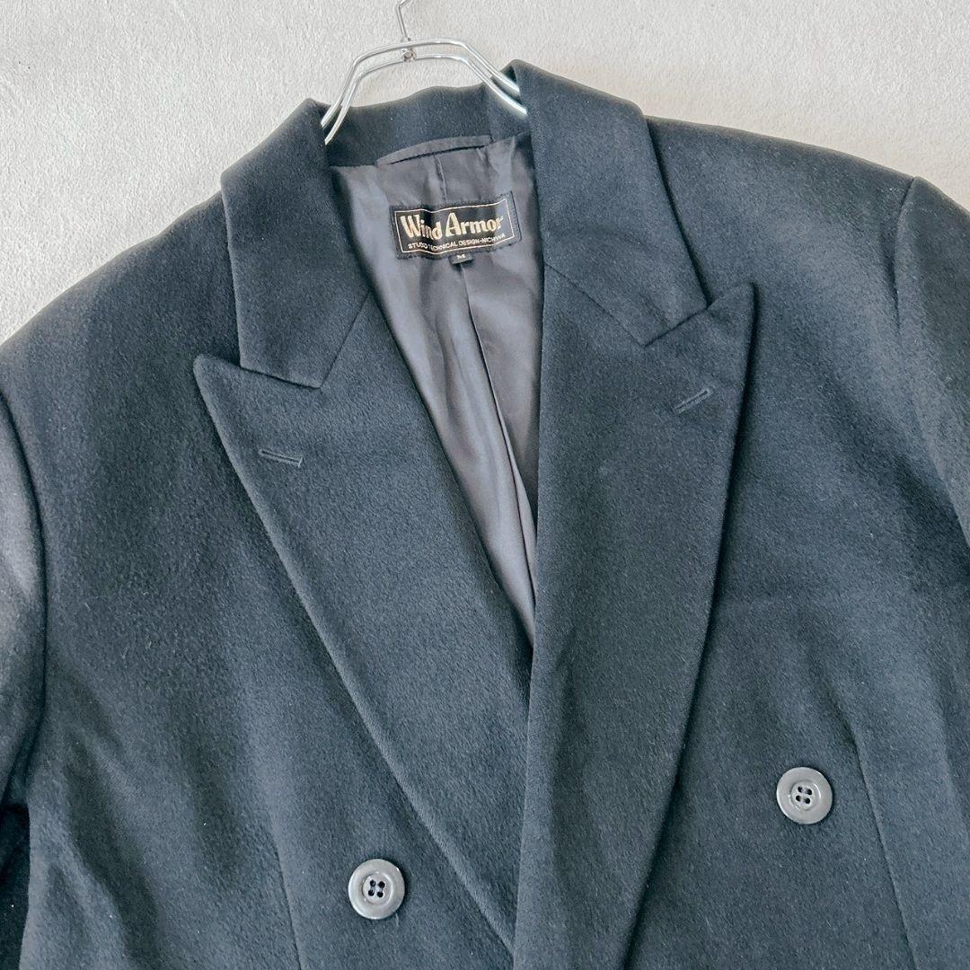 WIND ARMOR ダブルチェスターコート カシミヤ100％ 黒 M ブラック