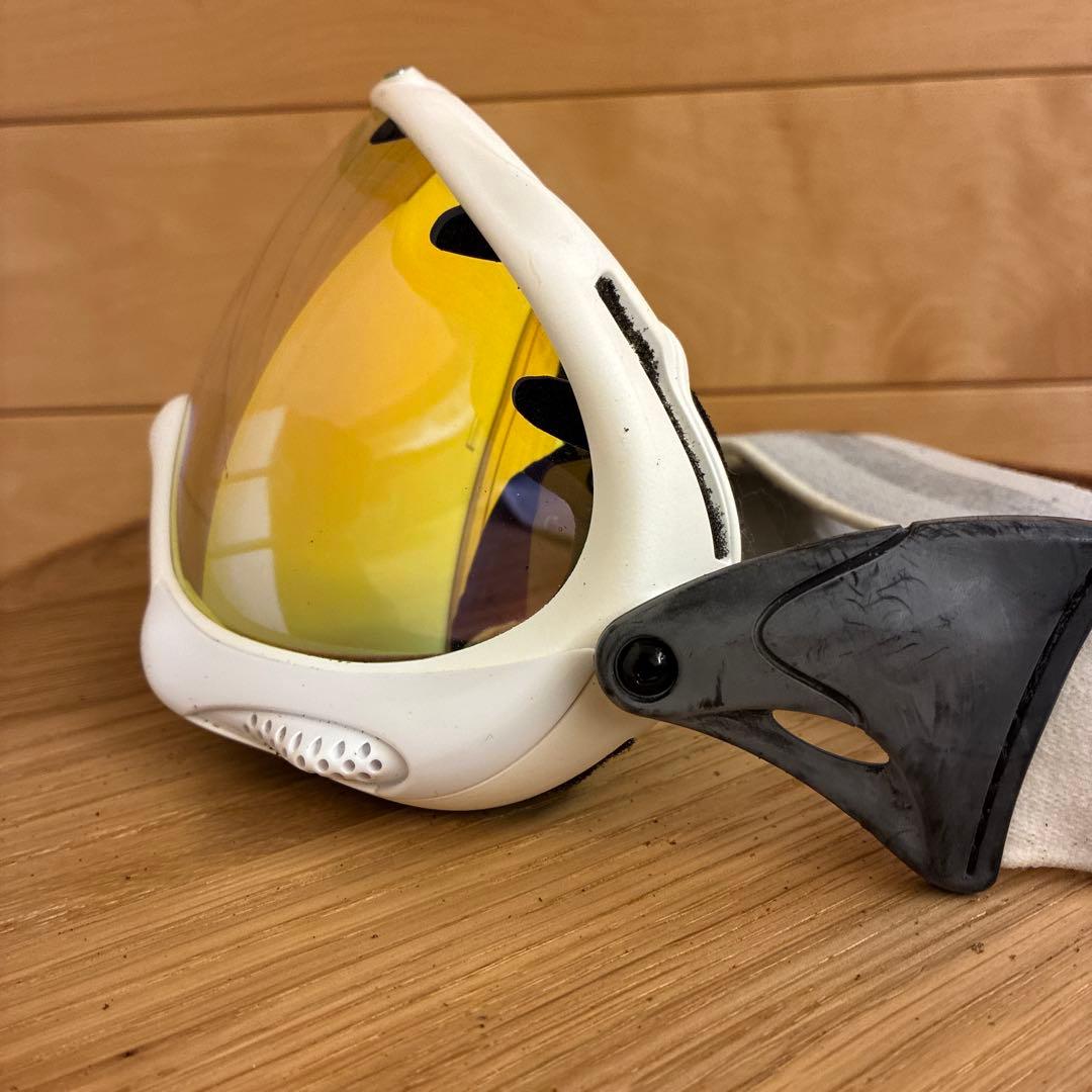ジャンク品】OAKLEY ミラーレンズゴーグル ホワイト スポンジ劣化 収納