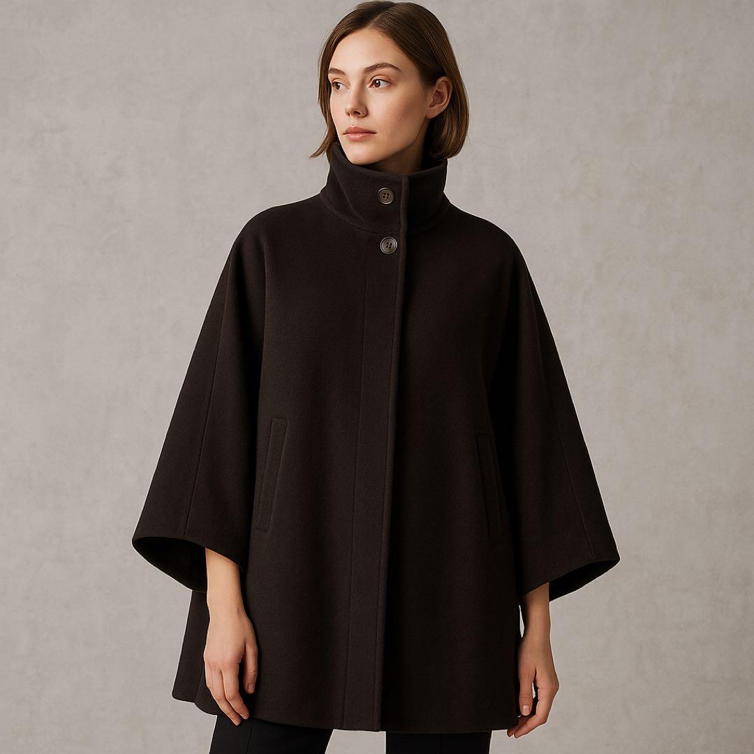 MaxMara マックスマーラ ウール×カシミヤ　ケープ風コート サイズ40 黒