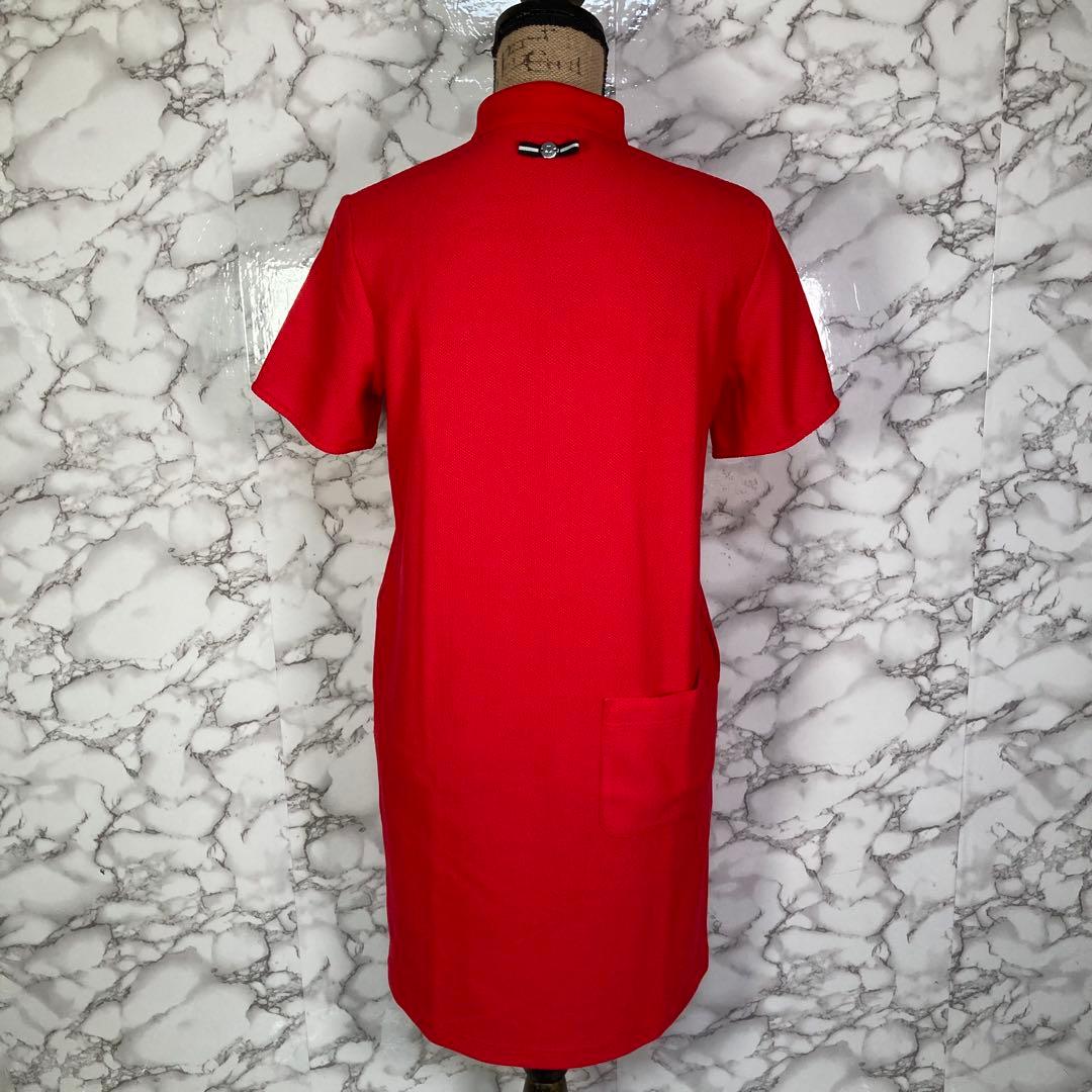 美品　LANVIN SPORT　（38）　ゴルフウェア　ポロワンピース　赤