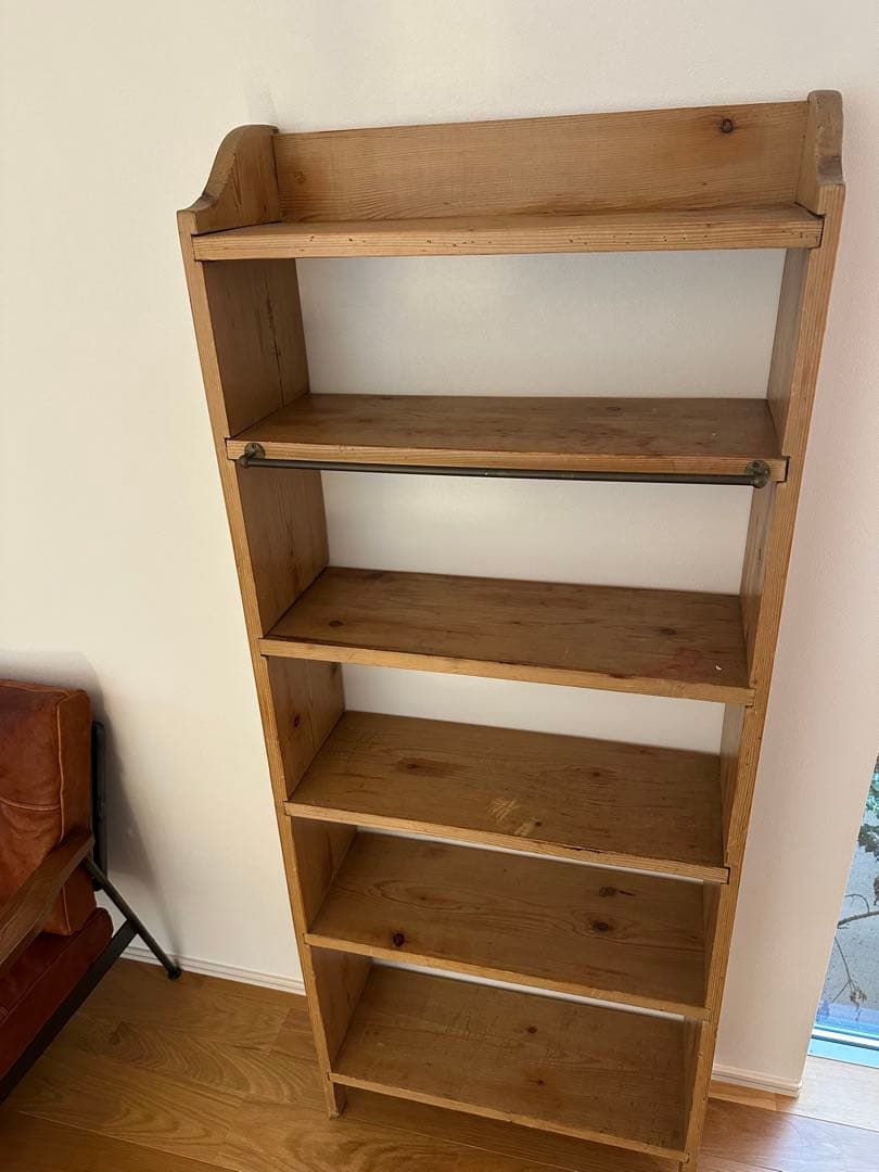 アンティーク木製 5段オープンシェルフ