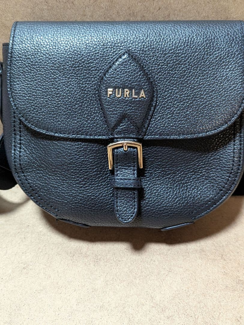 【FURLA】良品☆ウラニアショルダーバッグブラック レザー☆シンプル