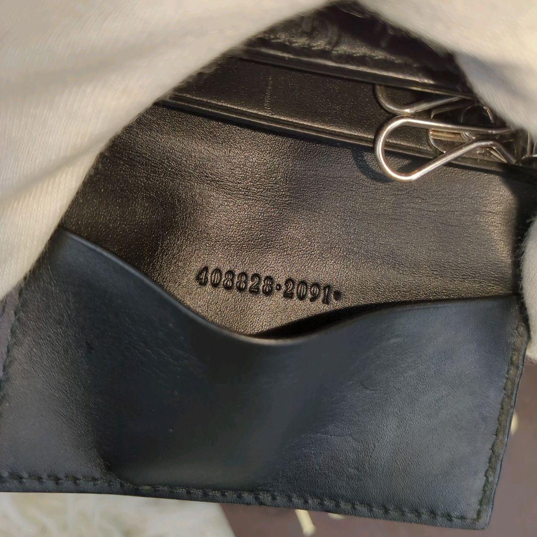 GUCCI　グッチ 6連キーケース シェリーライン スター GG柄　レザー 黒