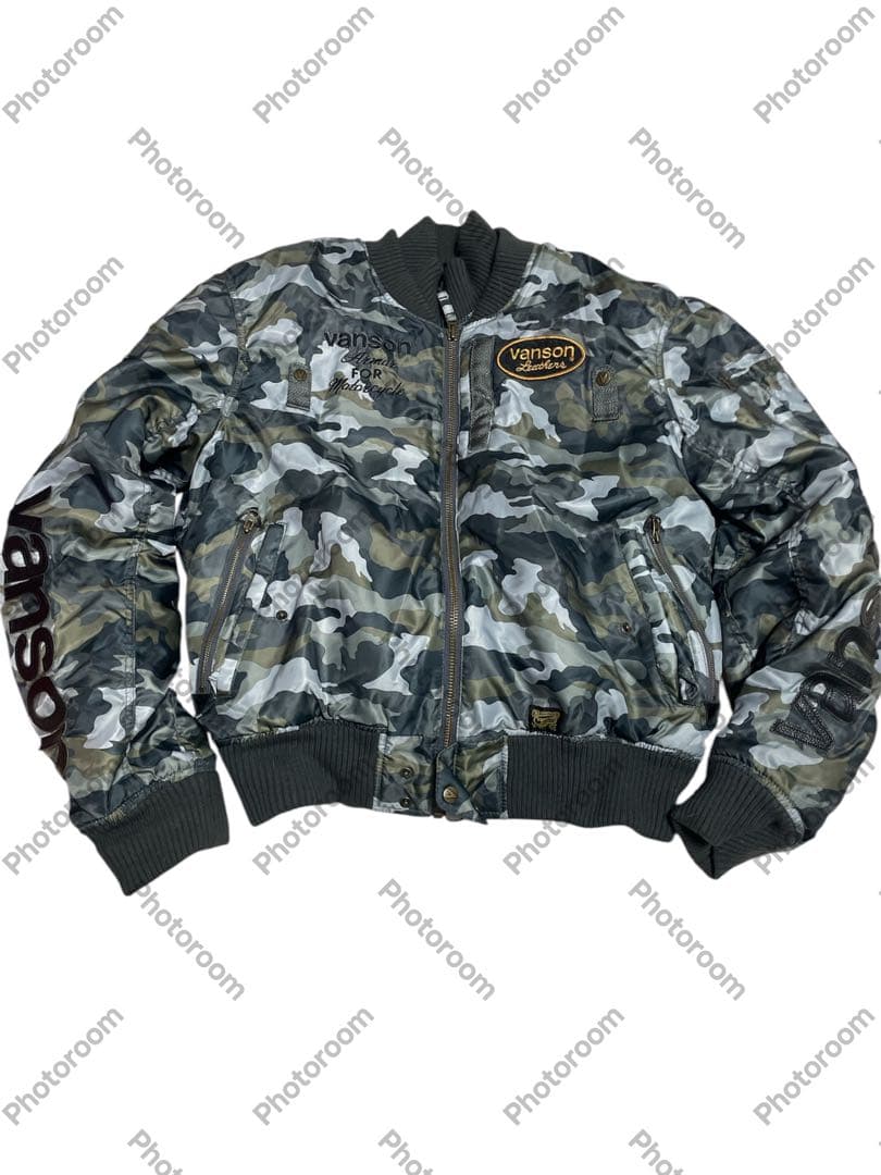 3XLサイズ vanson プロテクター ジャケット 迷彩柄
