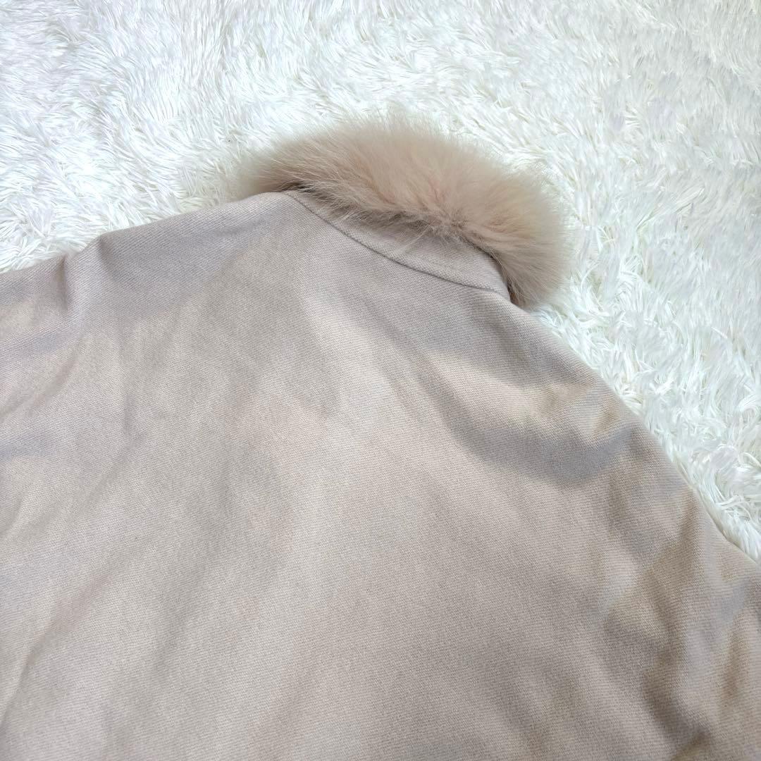 Sov. ポンチョコート フォックスファー アンゴラ ピンクベージュ ケープ