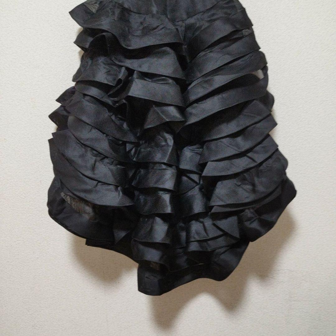 オスカーデラレンタ ドレス ブラック フリル アシンメトリー