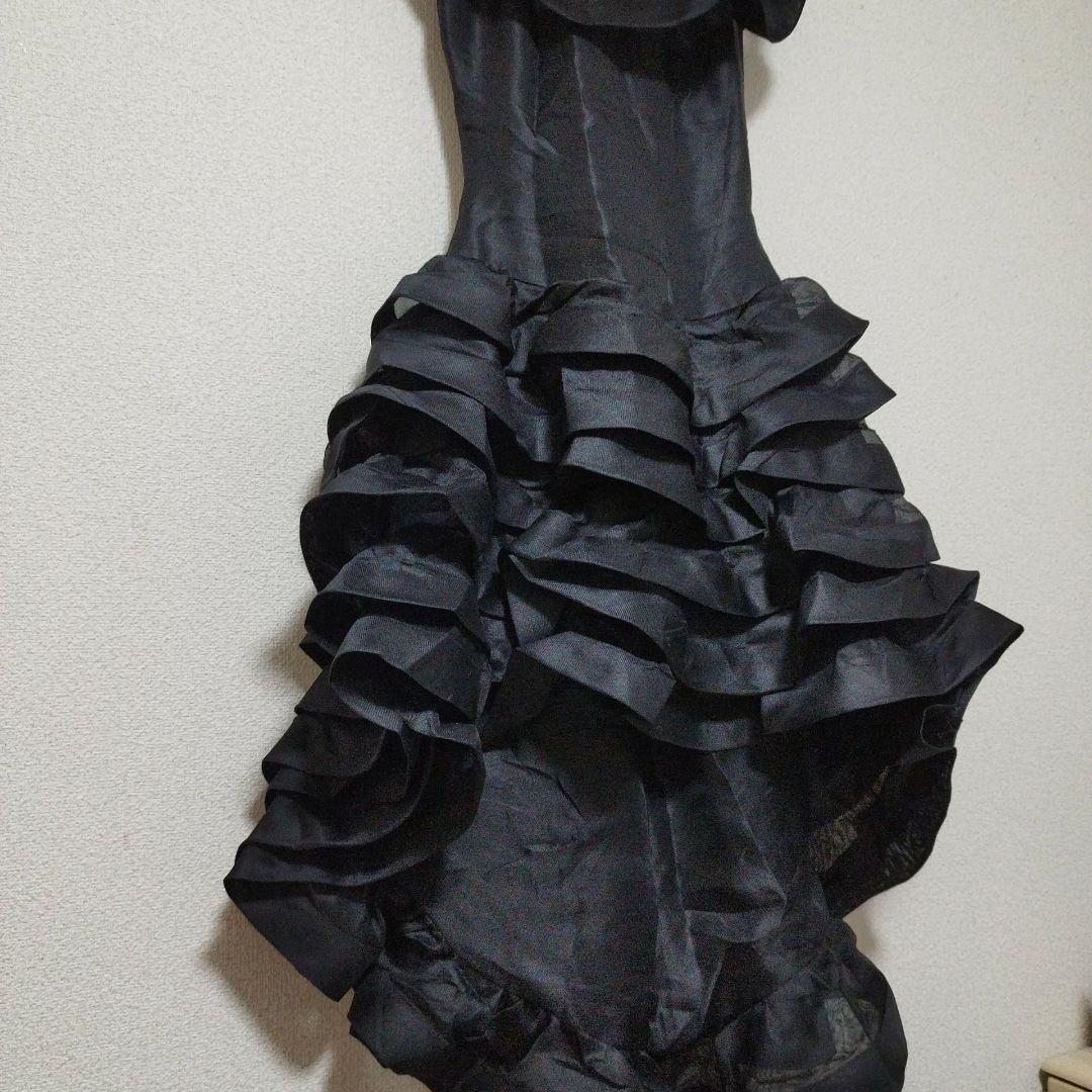 オスカーデラレンタ ドレス ブラック フリル アシンメトリー