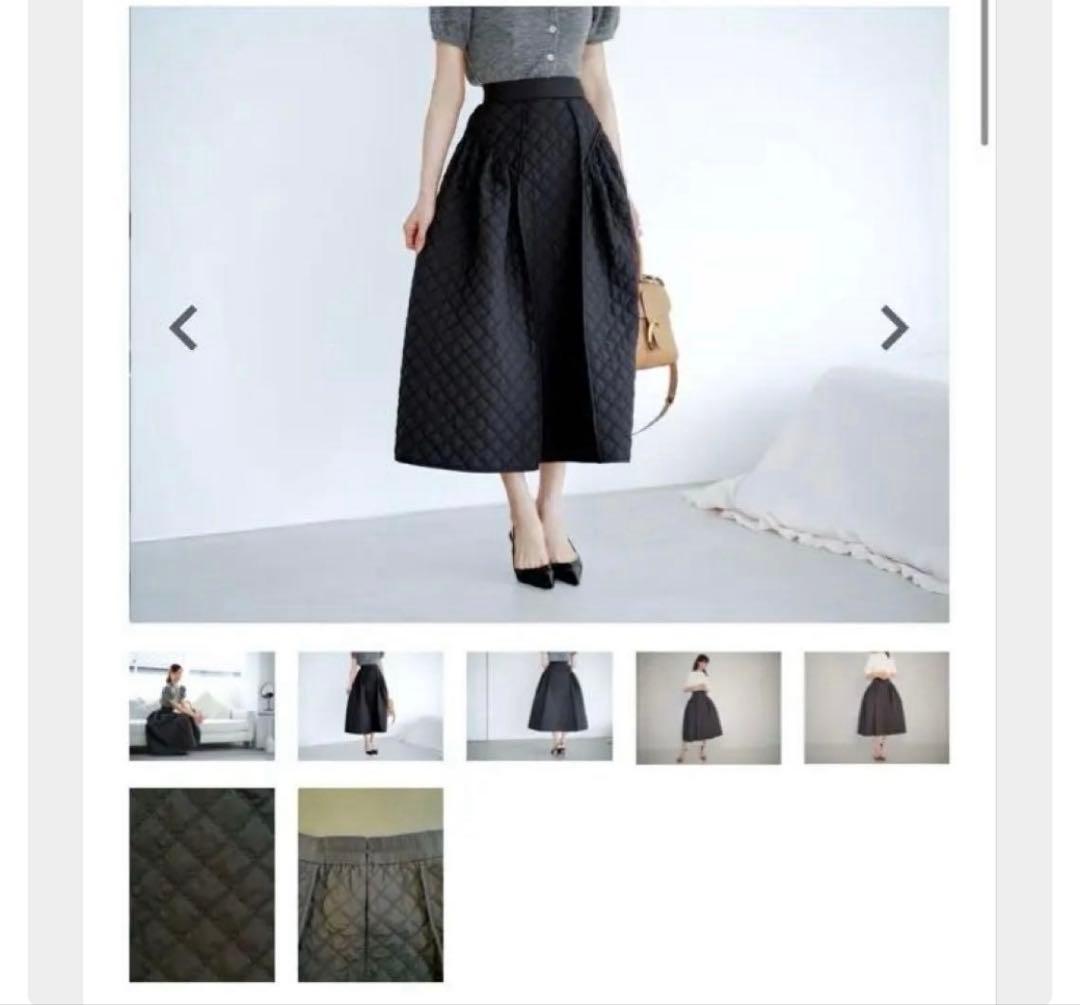 【新品未使用】石井美保さんオリジナルキルティングスカート　ブラック