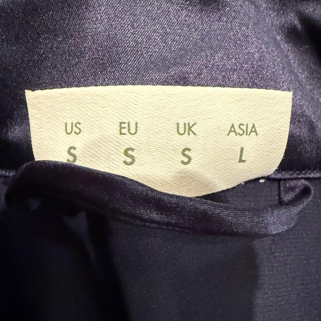 LILY SILK シルク パジャマセット ネイビー　L