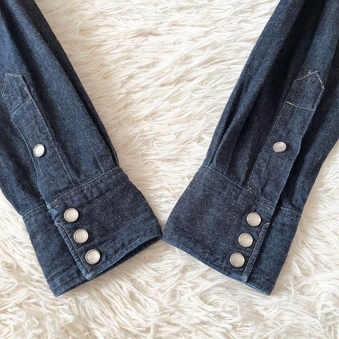 希少S RRL 天然インディゴ ウエスタンシャツ