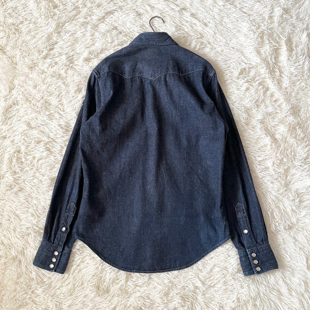 希少S RRL 天然インディゴ ウエスタンシャツ