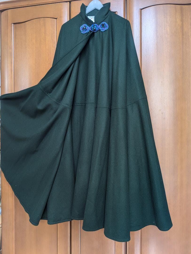 Yves saint laurent rive gaucheグリーンロングマント