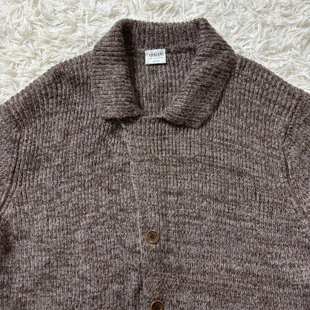 【美品】ARMANI COLLEZIONI カーディガン　モヘア　ブラウン