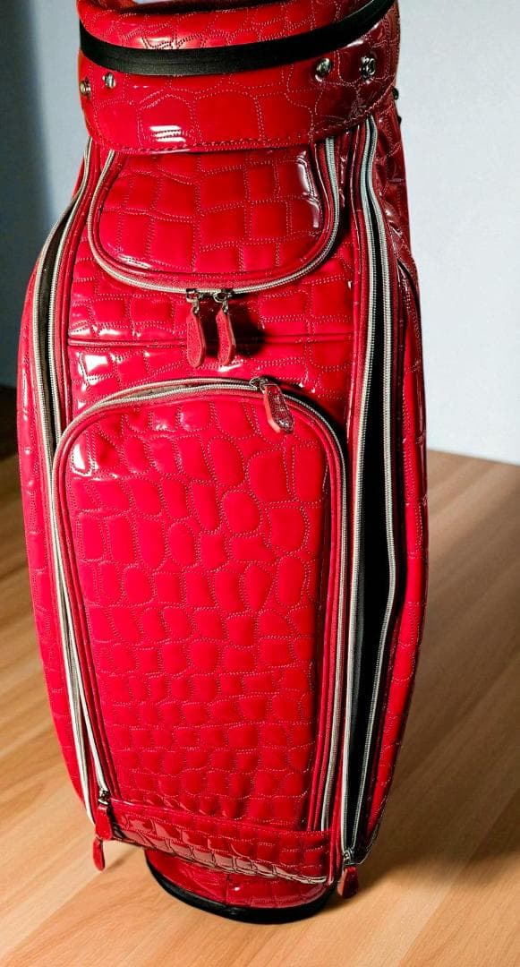 送料無料/新品未使用 OWL エナメル高級ワニ柄型押しゴルフバッグ