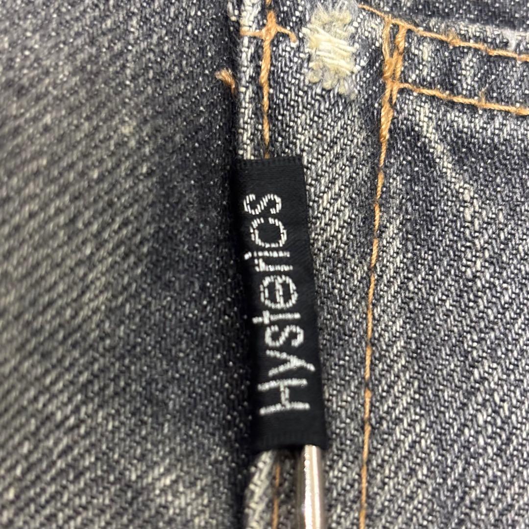 希少 ヒステリックグラマー ブラックデニム スカート ダメージ加工