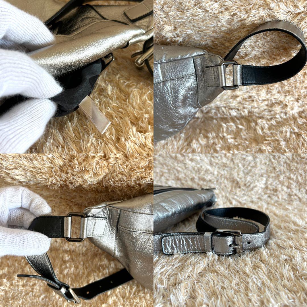 極美品✨ ジミーチュウ デリー スタースタッズ レザー ボディバッグ シルバー