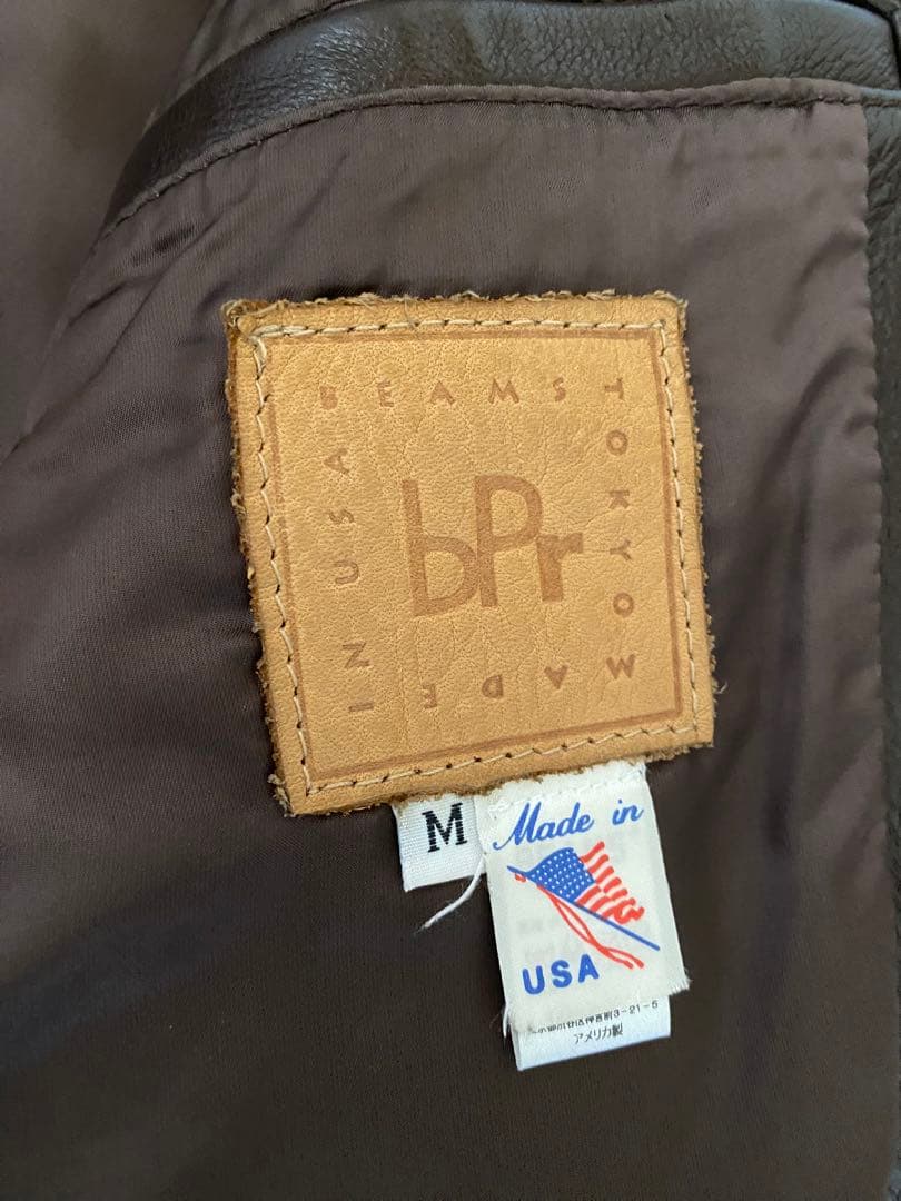 USA製ビームスプラスシングルライダースジャケット茶Mサイズ