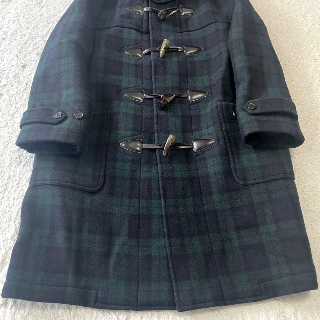 美品VAN JACKET メンズ　ロングダッフルコート　チェック　グリーンLL
