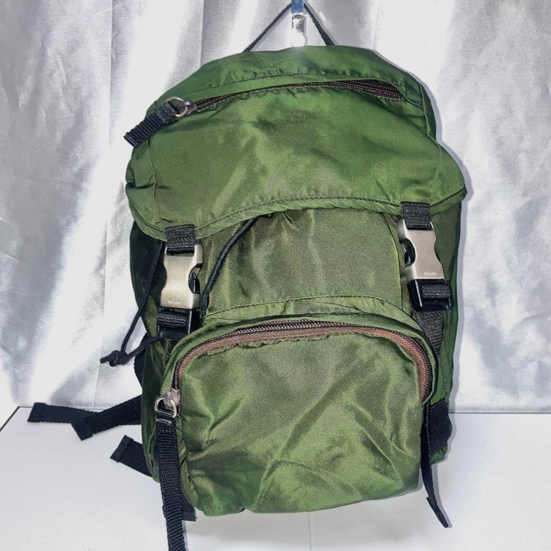 PRADA プラダ ナイロン テスート リュック レアカラー カーキ V135
